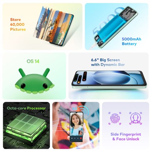 itel A50 6.6" HD+, 64GB ROM + Up To 8GB RAM, 5000mAh, 4G, 8MP