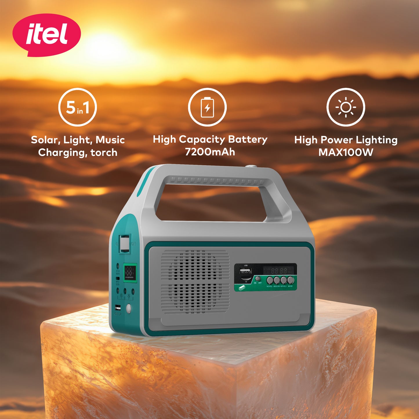 itel Solar Lighting System With FM & Music ISLS-002A