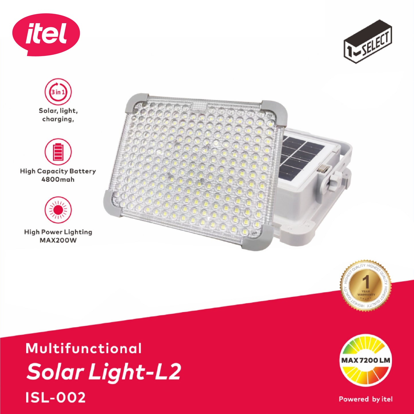 itel ISL-002 Solar Light L2 4,800mAh